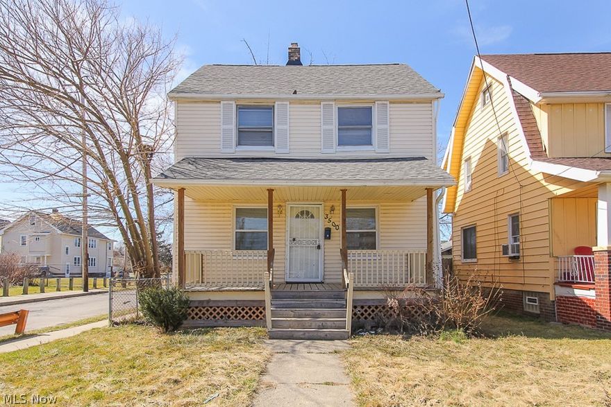 This updated colonial home is a great find, perfect for a first home! Renovated from top to bottom, the home features on the main floor a large living room with lots of natural light, formal dining room and updated kitchen with oak cabinets and tile backsplash! Upstairs are 3 large bedrooms, along with the updated full bathroom! The home also features a full basement with a laundry area, room for storage and even a work space or home gym. Located on a large corner lot, the home has a fenced in backyard, detached single car garage and covered front porch, perfect for enjoying the warming weather! Additional updates include a new roof, newer furnace and hot water tank, updated plumbing and electrical panel and vinyl siding! You won't want to pass on this charming home - make it yours & move right in!