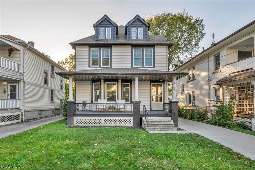 Step into this charming colonial home with 3 bedrooms and 2 full bathrooms, where beauty and comfort harmoniously blend to create a welcoming living space. As you enter, you'll be greeted by the warm and inviting ambiance of beautiful dark flooring that stretches throughout the entire first floor, encompassing the living room, dining room, kitchen, and entrance areas. This open layout offers an ideal setting for both daily living and entertaining. Upstairs, you'll find 2 bedrooms, an office, and a bathroom. The third floor boasts a spacious bedroom with carpeting and vaulted ceilings, providing a cozy retreat. The finished basement offers additional living space, complete with another bathroom, a laundry area, and a utility room, adding practicality to your daily routine. Outside, a detached garage adds convenience, and the spacious backyard is a tranquil oasis with mature trees for summer shade and a brand new patio for your relaxation and enjoyment. This lovely colonial home is ready to embrace your family's cherished memories. Don't miss the chance to make it your own!