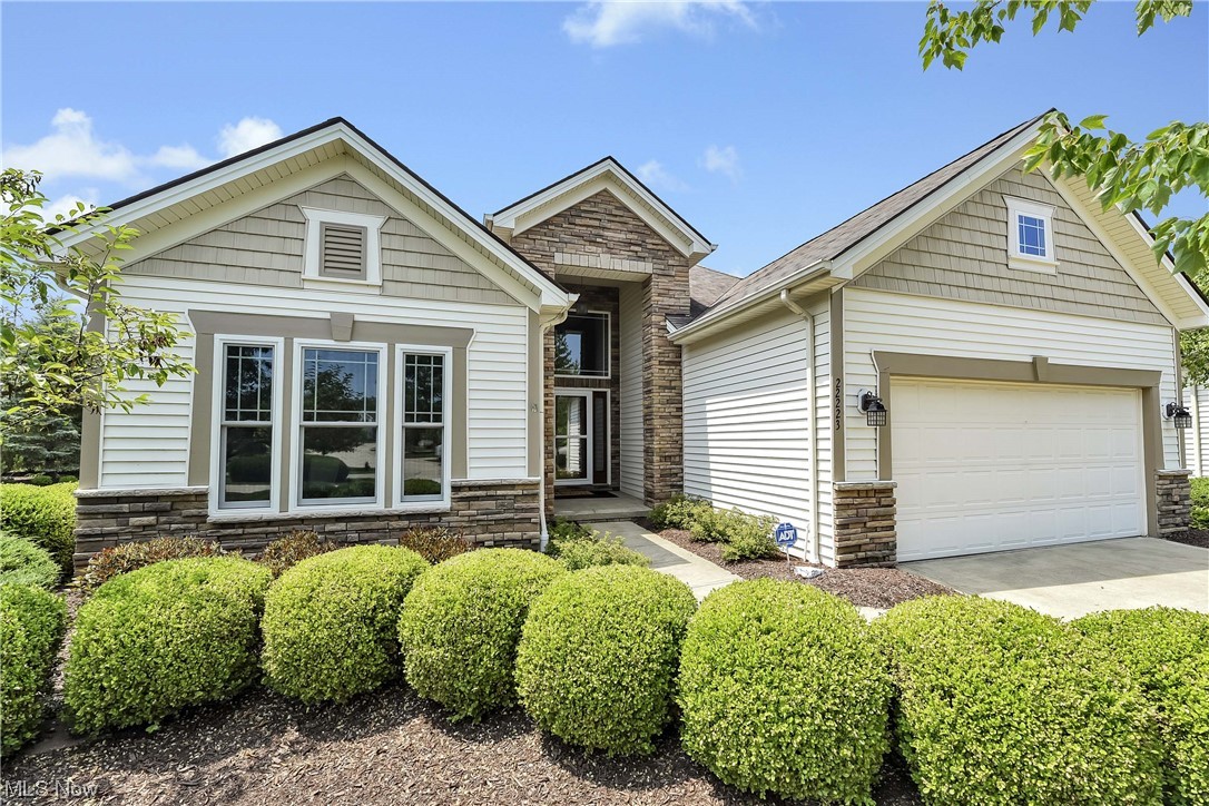 Prepare to be Moved! This exquisite free-standing ranch, located at 22223 North Trail in the desirable Siedel Farms subdivision of Strongsville, is the perfect blend of modern comfort & convenience. Upon entering this 3,176 square foot, 2 bedroom (plus office!) 3 bathroom home, you are greeted by a bright & airy foyer w/ Brazilian teak hardwood that flows through to the kitchen. The open concept kitchen, dining, & living rooms offer high ceilings, a fireplace & several large transom windows to allow natural light. The sun soaked morning room provides a tranquil view creating a peaceful, relaxing space to unwind.  Enjoy the comfort of single floor living w/ the primary suite, 2nd bedroom/full bath & laundry located on the 1st floor. The large primary ensuite is complete w/ vaulted ceilings & a spa-like bath. The basement offers a perfect balance of entertainment & rest, w/ a wet bar, full bath, & loads of storage space. The backyard oasis is truly special w/ a park-like setting & a view of the pond from the stamped concrete patio. The home also features an attached 3-car garage, Renewal by Anderson windows w/ invisible screens, HE furnace (2021), & hot water tank (2018). In close proximity to all the amenities that Strongsville has to offer as well as major interstates, this home is one of a kind. Fresh paint, flooring & more evoke a "new" house feel...check out the feature sheet & 3D tour. Don't miss your chance to make this your dream home! Meticulous owners!