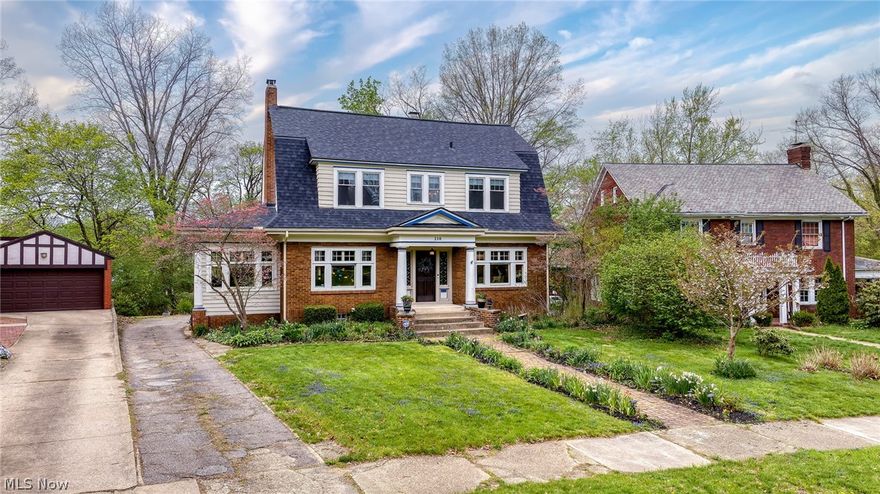 Spacious and beautifully updated, this Dutch Colonial blends classic architectural charm with modern 2026 kitchen upgrades and amenities. A brick walkway welcomes you to the inviting front porch and entry foyer. Inside, you’ll find original hardwood floors, six sets of French doors, transom windows on the first floor, and soaring ceilings throughout.
The expansive living room features detailed crown molding, a gas fireplace, and opens through double French doors to a sunroom/family room with its own fireplace. The dining room is rich with character, showcasing intricate wainscoting, chair rail, and crown molding—ideal for entertaining.
The large eat-in kitchen was renovated in 2025/2026 and includes quartz countertops, a center island with pendant lighting, a Samsung counter-depth refrigerator, JennAir downdraft gas range, updated windows, imported tile backsplash, and a wet bar. A back staircase leads to a half bath with a newer sink, as well as access to the screened porch, garage, and basement.
Upstairs, the second floor offers four generously sized bedrooms, two with walk-in closets. The updated full bath blends vintage ceramic tile with a newer vanity and lighting. Windows on this level were replaced in 2024, and there are two linen closets for added storage.
The third floor provides a versatile space with a large bedroom or playroom featuring arched windows, a built-in dresser, closet, office area, and a full bath with a newer sink and classic clawfoot soaking tub.
Additional updates include three Mitsubishi split heat/AC units (2023), forced air heat/AC for the living room and sunroom (2024), a complete roof and gutter replacement (2025), exterior repainting (2025), and a newly added second-floor rear roof deck (2025). 
This exceptional home is move-in ready and ideally located near shopping, parks, restaurants, and major highways.