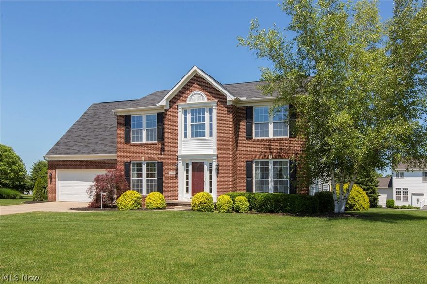 Prepare to be Moved!...into this lovely Camelot Estates of Avon colonial on a spacious lot.  Neutral colors in paint & carpet create a warm, welcome feel thru-out the airy 2-story foyer, formal dining room & Study (or formal living room).  Large windows add great natural light to the family room while the wood & brick fireplace makes a warm & cozy focal point.  Plenty of room & smart design make this kitchen a joy for everyday cooking as well as fantastic entertaining.   The curved peninsula/breakfast bar bridges seamlessly into the bright, cheerful morning room with wall-to-wall windows & French doors leading to the deck.  Convenient ½ bath just steps away.  Soothing, tranquil Owners’ Retreat has in-suite bath with twin-sink vanity, garden tub & oversize shower.  Three additional bedrooms share the 2nd full guest bath.   Old, young & in-between will love the finished lower level with plenty of room for the whole crowd to enjoy the big game.  An additional finished bonus room would be