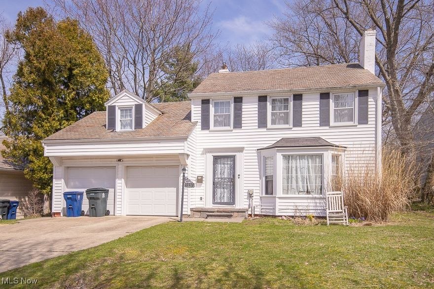 Welcome to this beautiful Colonial-style home nestled in the sought-after Forest Hills neighborhood of Cleveland Heights. Offering 3 spacious bedrooms and 1.5 bathrooms, this home boasts a very large owner's suite complete with multiple closets for ample storage (in fact there are plenty of storage areas in this home). Enjoy the elegance of a formal living room and dining room, perfect for entertaining, along with a cozy family room/den located at the rear of the home—ideal for relaxing or working from home. The kitchen features granite countertops, an eating area, and plenty natural light, while the updated main bathroom adds a modern touch. Additional highlights include fresh paint throughout, low-maintenance vinyl siding, and a convenient 2-car attached garage with opener. This home offers comfort, space, and timeless charm—all in a welcoming community close to parks and shops. Don’t miss your chance to call this Forest Hills gem your new home!