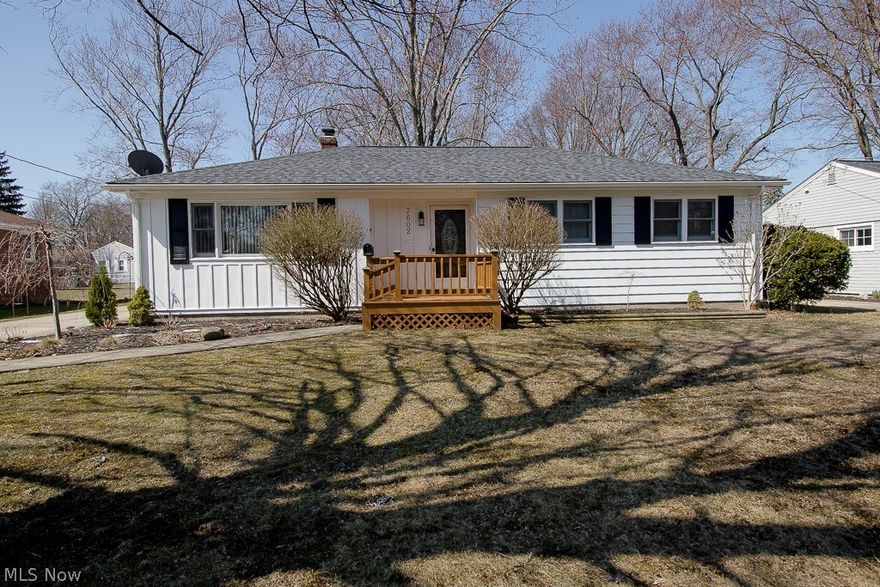 Welcome to this Move-In ready 3 bedroom Ranch in sought after South Mentor. LOCATION, LOCATION, LOCATION!! Enjoy one floor living!  Exquisitely updated Kitchen featuring newer Appliances along with an abundance of soft close Cabinets and Countertops....truly a Culinary Dream. The inviting Family Room offers a Woodburning Stove, beautiful Tongue & Groove Ceiling and newer windows which bring nature indoors. This home also boasts original Hardwood Floors, a spacious bathroom, freshly painted neutral decor and ceiling fans throughout.  The many updates include a Roof (house & garage) '17, HVAC System '17, All 4 Water Valves replaced at the Main Inlet Supply Manifold '18, Easy Open/Close Modern Vent Panels for Crawlspace '18, New Chimney above Roofline '19,  New Garage Door Seal '19, Attic Ladder '19 and Painting of the Front of the Home '19.  Let's not forget about the Tranquill Fully Fenced Backyard where you make it your Oasis!  Grow your own fruits and veggies, maybe a play yard for yo