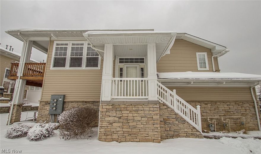 Move in & enjoy this pristine private end unit townhouse built by Petros Homes.  This beautiful home features a fabulous floor plan that is sure to please. The upper level is ready for your furnishings, your new home boasts fresh neutral décor & newer carpet throughout! There are lots of beautiful windows that provide tons of natural light! The kitchen is a cook’s delight with plenty of maple cabinets, granite counter tops & hardwood flooring. All appliances stay!  The dinette is just steps away from the kitchen & spacious great rm which lends to great flow for entertaining! Enjoy the cozy 3 sided fireplace on cold winter nights.  Relax & enjoy the warmer weather out on the covered deck.  The large master suite features a walk in closet & lovely private bath w double sinks, soaking tub & walk in shower!  The main level features a convenient laundry rm w extra cabinets, utility tub & extra closet space. The washer & dryer will stay! There are 2 ample sized bedrms w new carpet (1/2016),