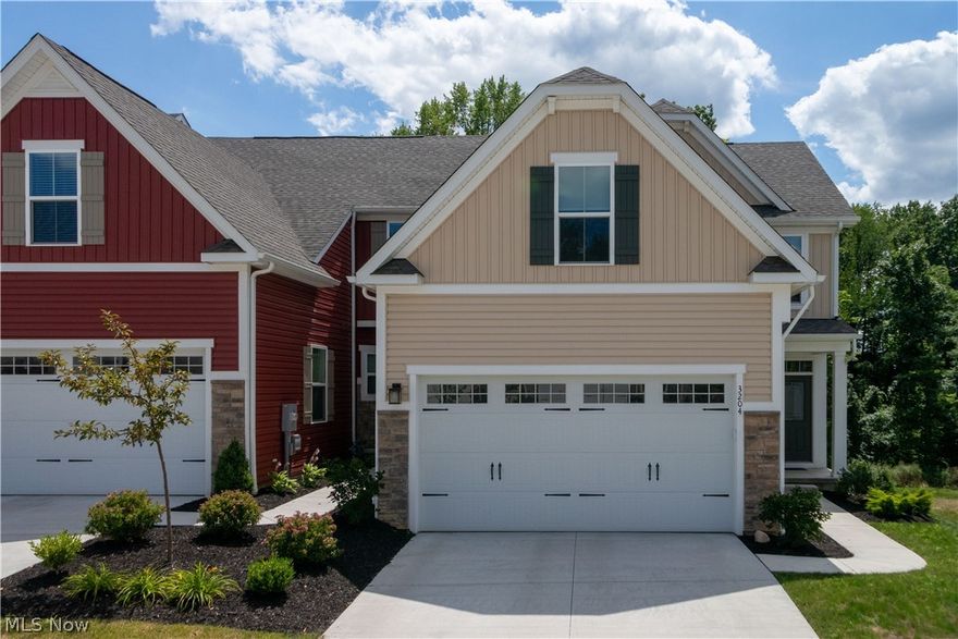 Newer construction without waiting for it to be completed!  Absolutely beautiful and only 2 years young!  Lots of upgrades in this end unit "Calvert" open floor plan.  Upgraded kitchen includes white cabinetry, granite counters with breakfast bar area, stainless steel appliances & pantry!  The combination dining area and great room are perfect for entertaining.  There are extra side windows in the dining area, which allow for more natural light that are a unique feature.  Enjoy access to the Trex deck off the great room to enjoy the wooded view and seasons.  The first floor master suite features walk in closet and full bath with walk in shower and double vanity.  The laundry and powder room complete the first floor.   The walk out lower level is super nice and features a large finished area with sliders to concrete patio and black fenced in backyard!  The second floor offers 2 spacious bedrooms and full bath.  Need space for storage?  There's plenty in the lower level.  Don't wait on t