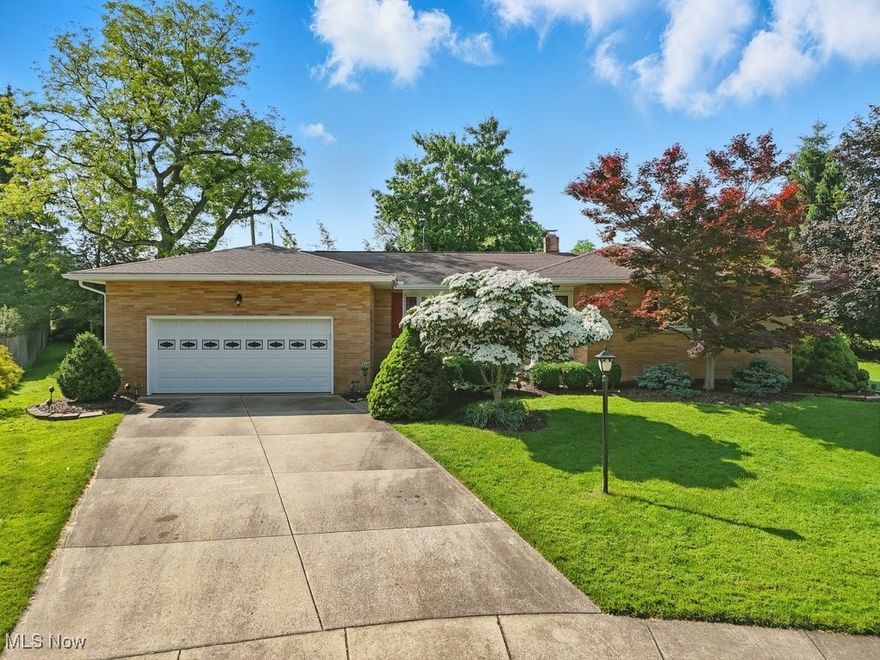 Welcome to this beautiful move in ready brick ranch in Stow located on a cul-de-sac.  This 3 bedroom, 2 bath home has so many wonderful amenities to offer.  This home has an airy sunroom with separate heating unit that may be used year round, a beamed family room with a fireplace and beautiful pegged hardwood floors, a spacious living room and 3 generous size bedrooms. The two car garage has stone flooring and the basement offers another full bathroom.  There is both a deck and a patio in the back for easy entertaining with a grill that has a direct gas line attached.  The yard has been beautifully manicured and has a sprinkler system in both the front and back yard.  There is a large side yard and the shed a shed on the right side of the house for extra storage.  The home has been lovingly maintained and is now ready for new owners.  Do not hesitate on this one - it may not last long.
