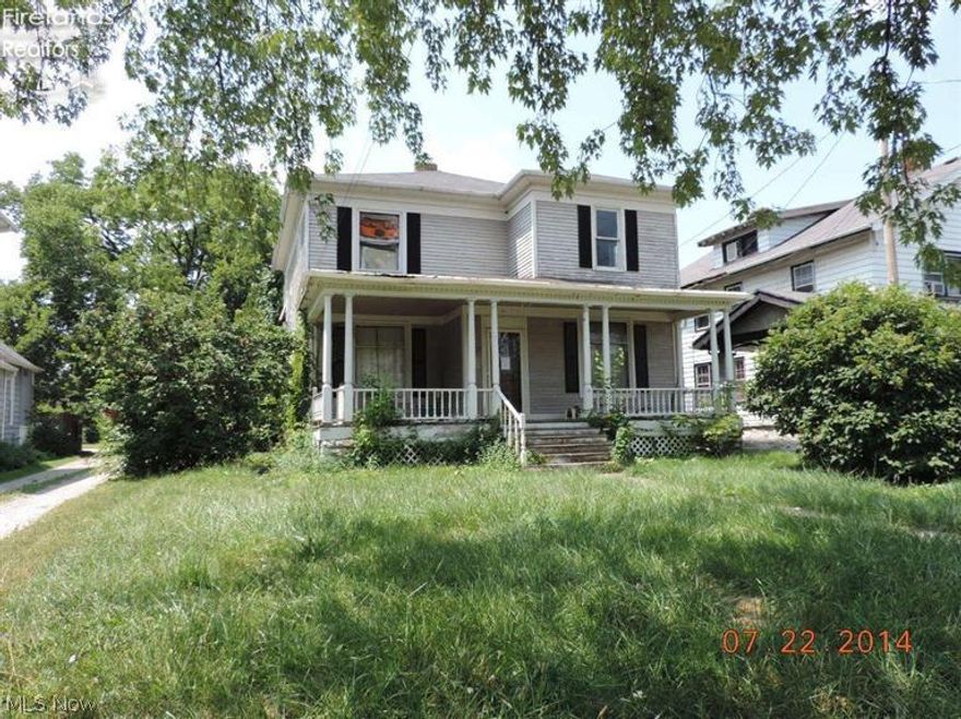 4 bedroom 2 bath home close to the hospital. Interior features include; fireplace, original wood work, large rooms, pocket doors, full basement, 2 stair cases and more! Exterior features include, large back yard, front porch, outside basement access, garage and more. This home needs some work and is missing some essential mechanicals. The property is being sold As-IS