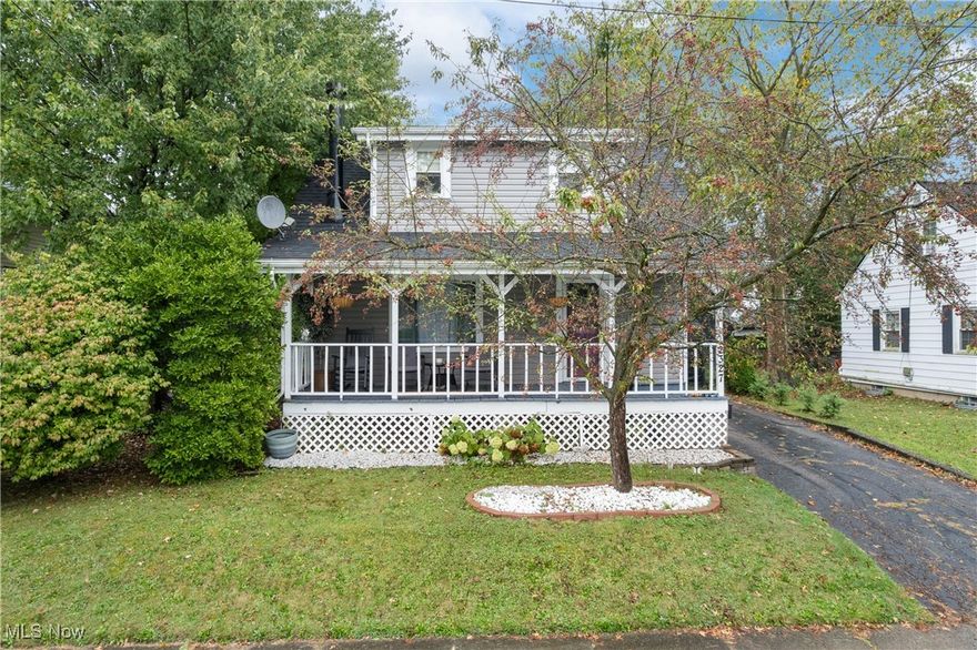 Welcome home to *2327 11th Street in Cuyahoga Falls*. This location is in the heart of Cuyahoga Falls making all local amendities walkable within minutes of Portage Crossing and Downtown Front Street. There is two levels of lovely within this charming colonial. The home boasts roughly 1200 square feet, two bedrooms and one full bath. Updates are extensive including: new furance (2023) new roof/siding/gutters (2020), main water line front street replaced (2021), bathroom remodel offers new vanity, toilet, flooring & shower head (2022), newer flooring on all levels 2023 & 2025, handrails on both staircases (2025), new dryer (2023), new fridge (2021), renovated woodburning fireplace (2023), new light fixtures throughout and new garage door. Along with those updates there are many features to highlight on including added sauna in the basement, gorgeous granite counter tops in the kitchen, darling kitchen nook, fully fenced back yard and oversized one car garage. Exterior gathering is perfect on the large front porch or patio in the back. This home has been well taken care of and is awaiting its new owner! LET IT BE YOU!