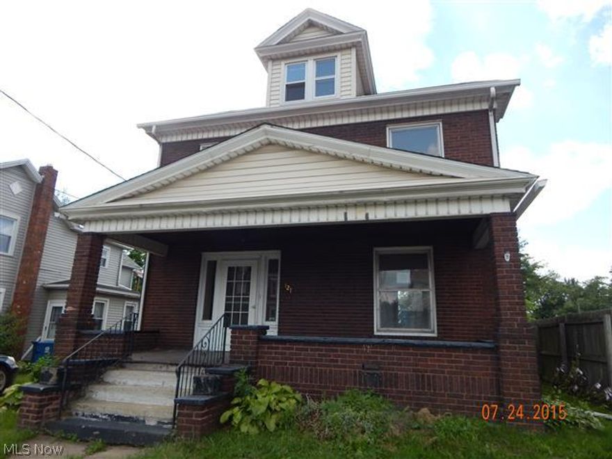 Comfortable brick home in the heart of East Canton, big front porch, living and dining rooms, kitchen with adjacent 1/2 bath and access to rear wood deck, upstairs are 3 large bedrooms and a finished attic makes for a 4th bedroom.  Detached 2 car garage as well.  Equal Housing Opportunity.  Sells As Is.