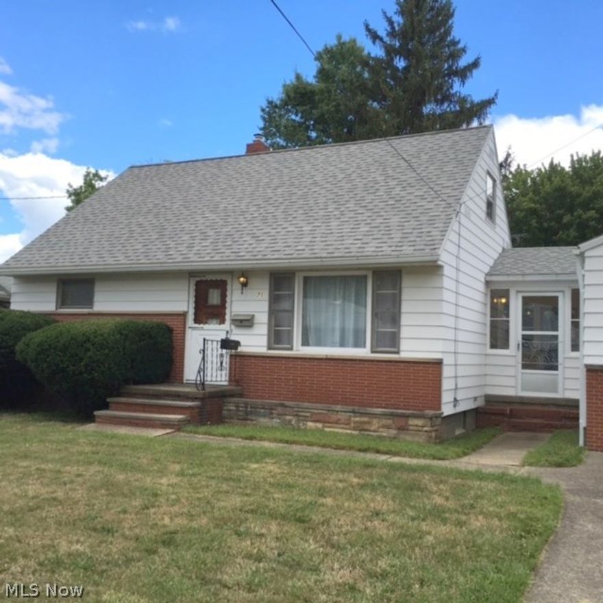 Bungalow with hardwood flooring, updated roof and furnace.  3 bedrooms, full basement, attached garage, central air and appliances.
