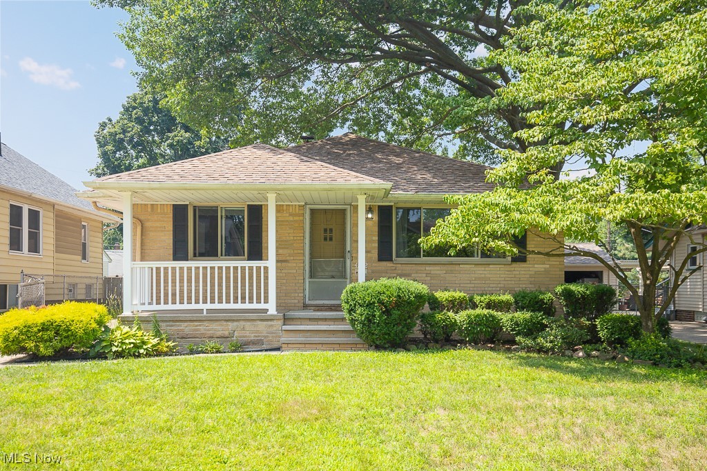 Adorable all brick ranch on a family friendly street, close to shopping, restaurants and schools. The cozy front porch will welcome you into this 3 bed, 1 full bath home. Hardwood floors throughout the living room and bedrooms and newer windows providing plenty of natural light. The kitchen includes all appliances and a spacious attached dining area. The full basement was recently waterproofed and is plumbed and ready for a 2nd full bath. The large fenced in backyard includes a peaceful patio and your two-car garage.
With your personal touches, this could be the perfect low maintenance house to call home.