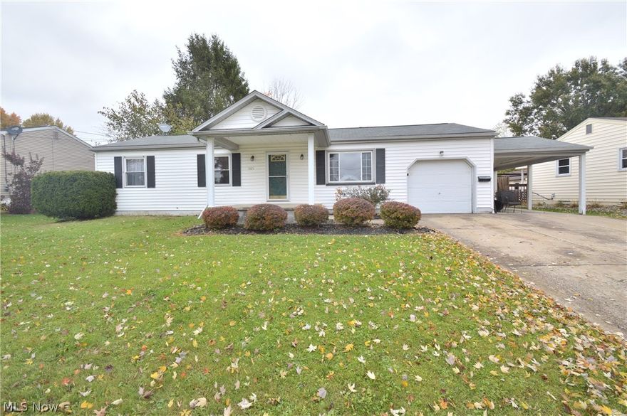 Spacious Austintown Ranch.  The main level of this home plays host to an open kitchen / dining room area with breakfast bar; a large family room; living room; three bedrooms; and an updated full bath.  A partially finished basement adds recreation room and second full bath while still providing ample storage.  Exterior features include a one car attached garage, a covered patio, a rear deck, stamped concrete patio, and above ground swimming pool.  Call today!!