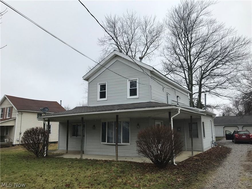 Classic farmhouse colonial on private lot with an oversized 2.5 car garage with shop area. Modern neutral paint colors throughout. First floor master bedroom, bath and laundry room. Recent updated carpet, vinyl and laminate flooring throughout as well as updated kitchen and baths. House also boasts vinyl siding and most windows have been replaced. Home Warranty Included!