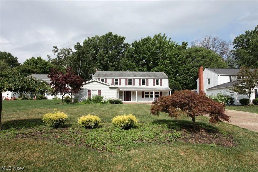 Don't miss your opportunity to live in this beautiful, one-owner, well built and well maintained colonial in a very desirable neighborhood in sought after central Bay Village. This spacious home features 5 bedrooms, 2.5 baths, wonderful hardwood, ceramic and slate flooring. Desirable open floor plan between kitchen and family room. Large kitchen with custom made Rutt oak cabinetry with great storage options, ample counter space, and a breakfast bar that seats 4. Corian countertops in kitchen and bathrooms. Cozy up to the beautiful stone fireplace in the family room. Easy access to the backyard through 2 sliders in the kitchen and family room. First floor laundry with ample cupboard space, utility sink, and access to the attached two car garage.(garage door replaced 2010). The carpeted bedrooms and stairs have hardwood beneath. The large lot is partially fenced and has mature trees and landscaping. The large master bedroom features a mirrored dressing area with walk in closet and en sui