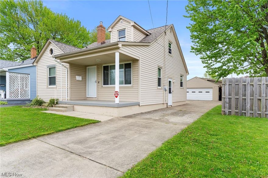 This lovely move-in ready house is located in Struthers, Ohio. Has a First Floor Master. It has a detached oversized 2 car garage with an attached covered patio perfect for cookouts or entertaining company around the firepit. The spacious backyard comes with a newly installed fence to enjoy the outdoors in privacy. The garage is painted both inside and out with new glass block windows installed in 2021. The outside porch light and entrance doors are brand new. The house itself has been totally updated with amenities including a new furnace and AC, a new hot water tank, new chimney liner, and new ceiling fans. The electrical outlets and light switches have also been updated. All the hardwood floors in the living room, hallways and bedrooms are refinished. This home has two bedrooms on the first floor. The second floor was recently finished January 2023 with drywall paint and carpeting. It’s the perfect space for a family room or a third bedroom. The bathroom has been freshly tiled floor to ceiling and features a walk-in shower. The lovely kitchen has new laminate floors, a sleek countertop, a double sink, disposal, refinished cupboards and all new GE appliances. The basement has new glass block windows. And to top it all off, the roof was updated in 2021. Nothing was overlooked in this remodel!