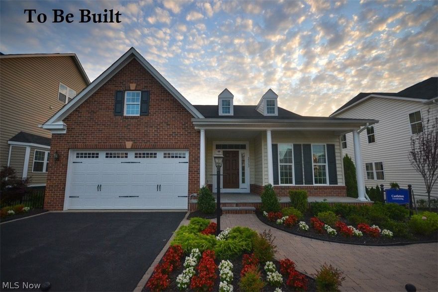 Welcome home to the Castleton, where every amenity you want fits perfectly into the one-story living you desire. As you enter the Foyer, you’re greeted by a graceful arched opening leading to the open concept living space of the home.  To the right is a quiet, enclosed study. A separate dining room is perfect for formal entertaining. The open kitchen and dinette feature a curved breakfast bar. The kitchen is a cook’s dream with its ample counter and cabinet space, a spacious pantry, elegant white cabinets, granite, and stainless appliances. Past the dinette is a large great room. A cozy stone fireplace brings additional light and warmth to the room. The elegant sunroom off of the great room brings the outdoors in. Off the main living area, an arched ante space creates a private feel for the entrance to the owner’s suite. Highlighted by a sophisticated tray ceiling, the owner’s bedroom features two huge walk-in closets and an owner’s bath with an oversized shower and double-bowl vanity