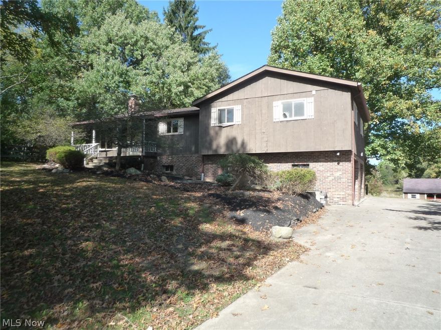 3 BR, 2 Bath Rasied Ranch on nearly 9 Acres in Brimfield! Well and public water too! Nice enclosed porch on back.  Fenced pasture.  2 Car Attached Garage, 2 Car Detached Garage, 2 Barns.  Field Schools.  This is a Fannie Mae HomePath Property.