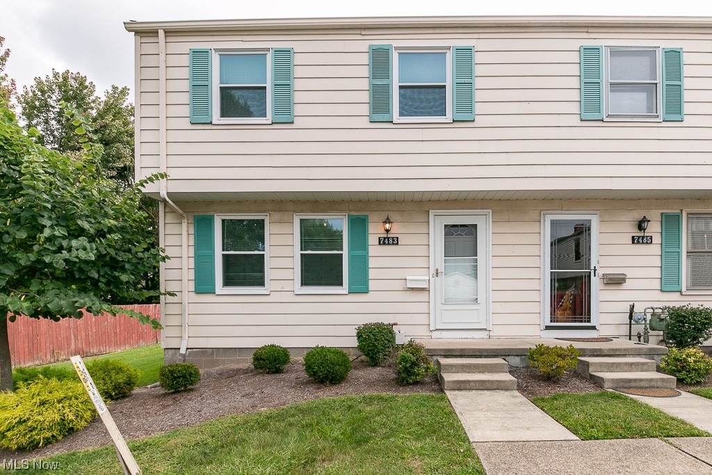 Welcome to this beautifully maintained end unit condo in Western Reserve Condominiums! This condo is updated with 3 spacious bedrooms, the Primary bedroom has two closets including a walk-in. The kitchen has newer cabinets with granite countertops and stainless steel appliances. There is a nice sized living room on the first floor, along with a finished living space in the basement. There is a 1 car garage included and one outside parking space behind the unit. The rear patio has new concrete in 2020. This complex has a community pool and playground.