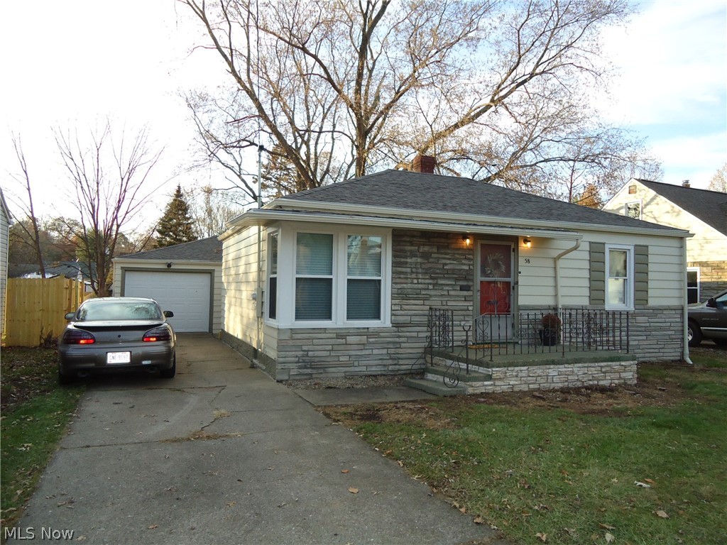 Move-In Condition!! Cute & well maintained Ranch style home in convenient Ellet location. Freshly painted inside and out --2019. New Dimensional Roof on Home and Garage--2019. Remodeled Bathroom with built-in vanity. New Laminate flooring throughout --2019. Applianced Kitchen with loads of cabinet space. Bright, open Living Room with arched doorways and tray ceiling. Newer vinyl replacement windows. Enclosed porch/3 season room attached to garage....overlooking large 50' x 153' lot. Full unfinished basement (32' x 22") features a stand up shower and built-in storage....a great place for additional living area, workshop etc. Call today for your private showing....you'll be glad you did!