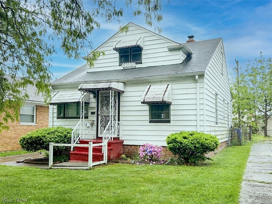 Make this 4-bed, 2 full-bath Cape Cod your own! This property features a long car driveway, hardwood flooring throughout with approximately 1,224 square feet of living space, a living room, an eat-in kitchen with a double sink, built-in cabinetry, and a separate dining area. The back door leads you to your 2-car detached garage that has more than enough space for storage! Conveniently located near schools, shopping, & everything Cleveland has to offer! TONS of Potential! Being sold AS IS, WHERE IS. This property is lender-owned and U.S. Bank National Association is making no representations or warranties. Buyer is responsible for all required inspections & certifications (if applicable). All info & property details set forth in this listing, including all utilities & all room dimensions which are approximate, are deemed reliable but not guaranteed & should be independently verified if any person intends to engage in a transaction based upon it. Seller/current owner does not represent and/or guarantee that all property info & details have been provided in this MLS listing.
