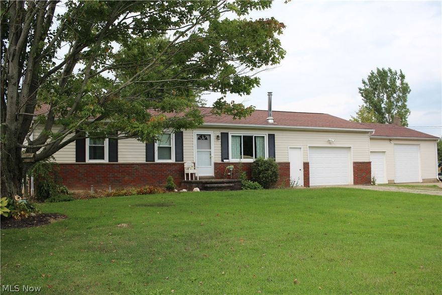 Priced to sell quickly!! Come check out this adorable 4 bed, 1 bath ranch that sits on a little over 3 park like acres!! There is a large deck off of the back, perfect for taking in the scenery! It has a 2 car attached garage with the bonus of a 2 car detached garage, perfect for storing all of your extra toys or could be used as a shop. There is a large stocked pond at the back of the property. Seller's are offering an "America's Preferred" Home Warranty with purchase. Basement has been waterproofed by Ohio State Waterproofing, it has a lifetime warranty that is transferable! Don't miss out on an amazing opportunity, call today to setup your private showing!!