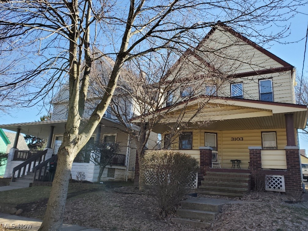 Wonderful well cared for 2 family in Old Brooklyn, front porch to enjoy the warm and cool months, the first floor is spacious with a large updated eat-in kitchen, dishwasher, refrigerator, stove, nice size living and dining, 2 nice sized bedrooms, updated bath, washer/dryer in the basement, the upper unit is also spacious, neat and clean with a large kitchen, dining area, living, bedroom and newer bath, in suite laundry. The 3rd floor is fantastic for storage or closet space, newer roof on the house and the 1 car garage, adorable covered patio off the back, nice yard. The lower unit is much larger than the 2nd floor, both are in great condition, investors or live in one unit and rent the other!
