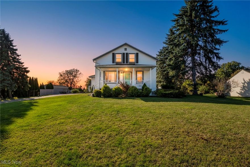 Beautifully updated and maintained home sitting on 1.83 acres at the highest elevation point of Cuyahoga County. Sit on your front porch and enjoy your coffee and colorful sunrises or if you are not an AM person, sit on the 22x16 back deck with your favorite beverage and take in the stunning sun sets. Inside you will find gorgeous cherry cabinets and granite countertops in the kitchen with maple flooring and a vaulted ceiling. 2 of the 4 bedrooms are located on the main floor with a spacious dining room and family room. Both full bath rooms are recently updated so enjoy long hot showers courtesy of a New Tankless water heater (2025). The Central Air and the Forced Air Gas Furnace are only 5 years old. The roof is about 10 years old and in 2019 water proofing and sump pump were added which come with a transferrable warranty. Great location with easy access to Rt 77 & RT 271 along with shopping, dining, Golf and the metro parks all within just a few minutes and you are easily at your desired destination.