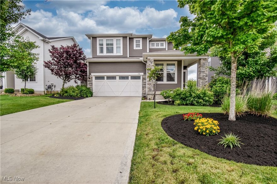 Welcome to the Boardwalk, a beautifully crafted newer home built in 2017 that offers the perfect blend of modern design, functionality, and comfort. This stunning four-bedroom, three-bath residence features a spacious open concept living area highlighted by a large Gathering Room, a chef inspired Kitchen, and a bright Café area complete with a walk-in Pantry and plenty of room for everyday living and entertaining.

The main floor showcases elegant hard surface flooring and includes a flexible Den or Office space ideal for remote work or quiet relaxation. The gourmet Kitchen is a standout, featuring upgraded quartz countertops, premium maple cabinetry, stainless steel Whirlpool appliances including a gas range and built-in microwave, and an oversized island perfect for meal prep and casual dining.

The luxurious Owner’s Suite offers a serene retreat complete with electric blinds, a spa like bath featuring a walk-in shower, and a spacious walk-in closet. For added convenience the laundry room is located on the second floor. This home also boasts a full Basement with 9-foot ceilings and large egress windows, bringing in natural light and providing endless potential for finishing. Generous storage space is found throughout the home, including large closets, a walk-in Pantry, and a well organized layout designed for modern living.

Located in the highly sought after Highland School District, Blooming Acres is a family friendly neighborhood known for its tree-lined streets and welcoming atmosphere. With easy access to I-71 and I-76, as well as nearby parks, shopping, and dining, the Boardwalk model offers style, space, and convenience in one exceptional package.