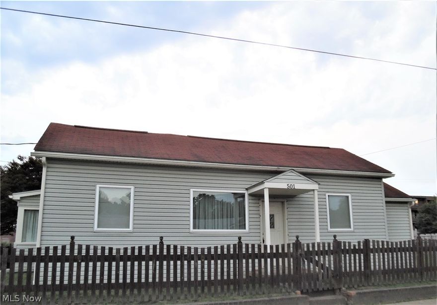 Nice 2 Bedroom 1 Bath Ranch home offering  all on first floor--living room,dining room, kitchen (owner leaving appliances), den,  sun porch & 1st floor laundry room with stand up shower.   Den can be 3rd bedroom.Home also  boasts Central Air and updated breaker box ! Fenced in yard with detached 1 car garage.  Seller has chosen to offer home warranty through Home Warranty Inc.