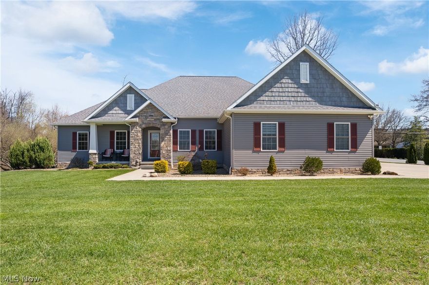 Welcome to 535 E Caston Rd in the highly desirable city of Green. Built in 2019, this stunning home features 4 bedrooms, 3 full bathrooms, and a fully finished basement with outstanding guest or income-producing potential.
The main level impresses with 10-foot ceilings and 36-inch handicap-accessible doorways throughout most of the first floor. The oversized kitchen and family room create an ideal space for entertaining, complete with a large granite island, pendant lighting, stainless steel appliances, walk-in pantry, first-floor laundry, formal dining room, and eat-in area. A convenient first-floor office and a relaxing screened-in porch with two ceiling fans makes the main level perfect for the whole family to enjoy those warm summer days and nights. The spacious primary suite offers a luxurious ensuite bathroom with a walk-in shower, and generous walk-in closet.
Downstairs, the finished basement provides additional living space with 2 bedrooms (both featuring egress windows), a full Jack-and-Jill bathroom, and private walk-up access from the garage for complete guest privacy. The basement is already plumbed for a second kitchen and laundry, opening the door to create a lower-level apartment for extended family or potential rental income.
Additional highlights include: Whole-house natural gas Generac generator, 16x8 ft extra-wide garage door; Ample driveway parking for 6–9 cars; Beautiful landscaping and hardscape with a natural, cozy fence line;Invisible fencing for your pets; 300 amp electrical panel. This thoughtfully designed home perfectly combines modern luxury, accessibility, and versatility. And let's talk about the  location! The City of Green is home to 5 golf courses, the Akron Canton Airport, medical centers, many beautiful parks, amazing restaurants and shopping options! Schedule your showing today!