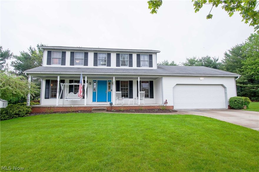 Check out this beautiful and Meticulously cared-for Colonial home located on a private cul-de-sac in Lake twp. Nicely updated, open, light, and bright floor plan. The front porch is inviting and leads you into the foyer with hardwood floors and a large double door closet. To the right is the formal dining room with trayed ceiling, and to the left is the living room, or it could be an office with french doors to the family room. The cozy family room has a lovely gas fireplace (brick surround) and hardwood floors. It opens to a dinette area & the bayed kitchen that offers newer stainless appliances, laminate flooring, granite overlaid countertops, and a pantry: a convenient half bathroom and a first-floor laundry complete this floor. Upstairs you will find the master bedroom with an updated master bath that features a walk-in shower, a skylight, double sinks, and a walk-in closet (6x11), plus a full bathroom and two other bedrooms (one with a walk-in closet). Sliding doors from the kitch