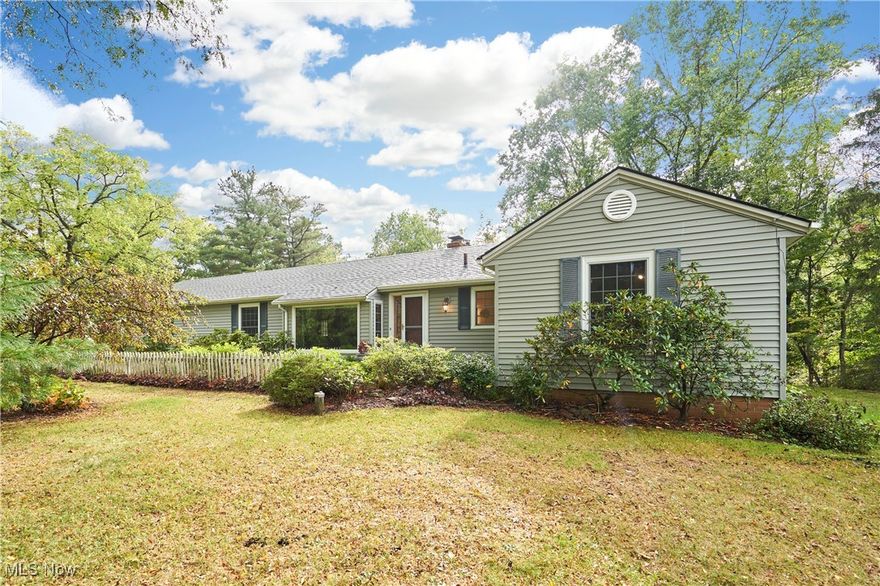 Ranch located on quiet culdesac with ravine. This is a wonderful lot with small shared pond, private backyard with ravine and woods in the back , but plenty of yard space too. This home has 4 bedrooms and 2 baths. The living room is fireplaced with built ins on both sides. French door leads to small seasonal sun room and decks on each side.Kitchen opens into the dining room. Master bedroom extension makes a sizable master with a walk in closet and a double closet. Bathroom closest to the master has been remodeled.  Vinyl siding and Pella windows have been added. 2 car side load garage. Basement is in need of repair. Home to be sold in "as is" condition. Price reflects condition. POS is completed