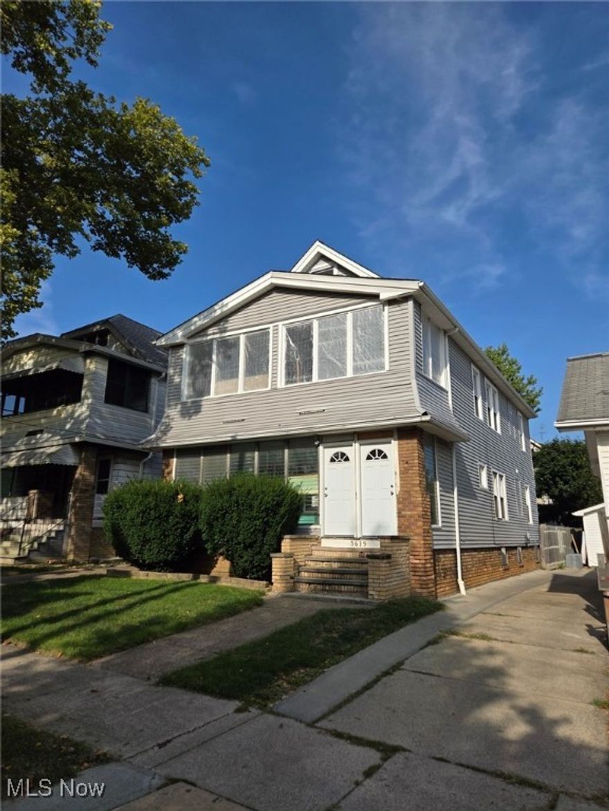 Check out this vinyl-sided, 2,066-square-foot duplex that features 4 bedrooms, 2 bathrooms, spacious living room and enclosed front porches in up-and-coming Jefferson Park neighborhood. Both of the 2/1 units are vacant. The house has new electricity, new energy-efficient windows, new plumbing and blown insulation, and new steel entry doors at all entrances. The downstairs unit is updated, includes finished hardwood floors and newer appliances, and is ready for occupancy. The upstairs unit needs a finishing touch: completely drywalled; kitchen cabinets, four matching appliances, and solid oak doors included. The roof is newer, with premium architectural shingles. The desired location is in close access to I-90, 480, and I-71.The seller is shifting portfolio and is open to accepting to sell this property as a package along with 3615 W 122nd St. The duplexes are right next to each other on street of single-family, owner-occupied homes. Come check it out!