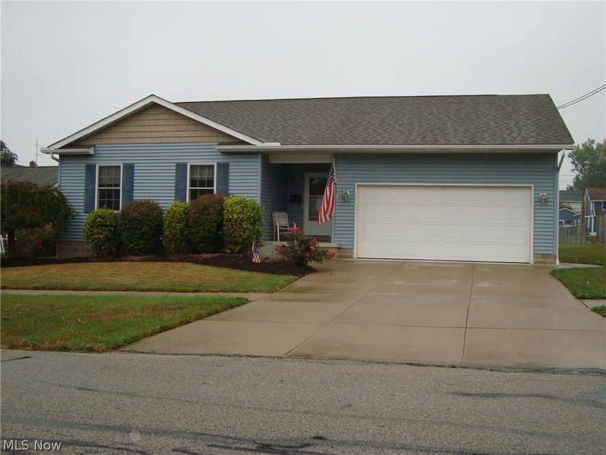 Enjoy easy living on one floor!  This open-concept ranch home is move-in ready.  Features master bedroom with en-suite bath, two guest bedrooms and full bath, and a spacious great room with soaring, vaulted ceilings and French doors leading to patio.  Brand new carpet throughout, rooms freshly painted, and lots of windows let the sunshine in.  Plenty of room for family meals in dining, kitchen area, and there's a first floor laundry! Nicely landscaped yard is perfect for entertaining or just relaxing.  Full, unfinished basement offers tons of storage and endless possibilities with your personal touch & is plumbed for another bath!  Attached two car garage has extra storage area.  Walking distance to the Downtown Wadsworth restaurants, cafes, shopping, and a playground park is nearby