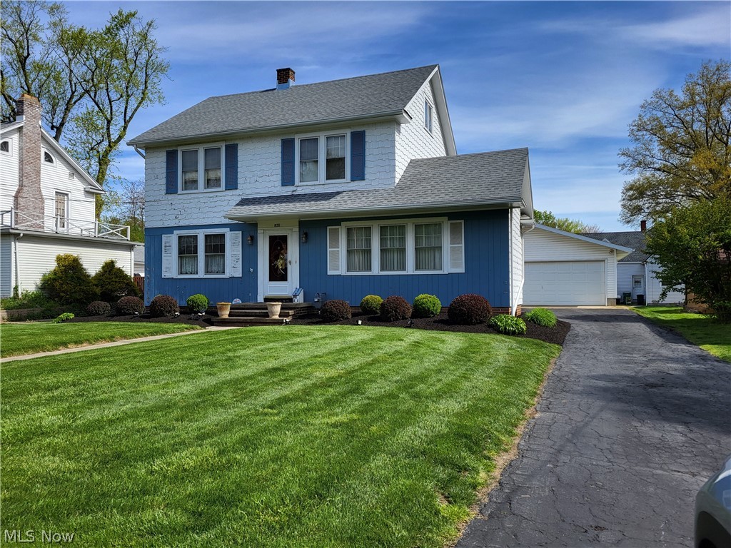Stately Home Near the Park. Spacious living area on the main floor with a flowing floor plan. L-shaped living room and dining room, kitchen with large dining area, family room, sunroom with cathedral ceiling and stained glass windows which opens onto a deck overlooking the back yard. Newer kitchen countertops and cook top, newer furnace, central air and roof. There are built in cupboards, bookcases, closets, etc… offering lots of storage. Three Bedrooms, large full bath upstairs and a half bath downstairs. Two Car Garage. More storage in the basement and the walk up third floor floored attic could be finished as well. Close to the Brookside Golf Course, Elementary school, Downtown Ashland.