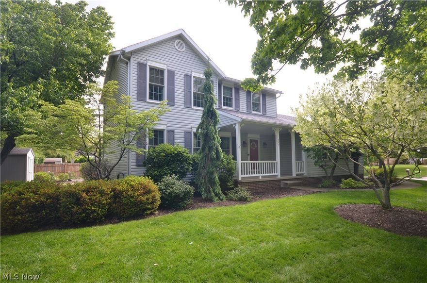 Updated & move in condition possible 4 bedroom Tallmadge home in one of the most sought after neighborhoods- ride a bike to Maca Pool, Close to the Tallmadge Rec, shopping, restaurants & highway access. Covered front porch & foyer entry w access to the spacious living room w built ins - open to the dining room w chair rail. The gorgeously updated kitchen is a show-stopper & the heart of the home. New cabinets, herringbone tile backsplash, quartz counters, undercabinet lighting w remote control & color options, light fixtures plus a wine fridge, dishwasher, range, microwave & refrigerator that stay! Convenient eating area & wide open layout to the vaulted family room w woodburning fireplace & massive cathedral sun room w hardwood floors (fully heated/cooled) w abundant sunlight - sliders & windows all the way around - tall enough to hold a 12 ft Christmas Tree! 1st floor ½ bath w laundry chute. Master suite w nice sized closet & private master bath w shower & granite counter. Bedroom 2 & 3 are served by the hallway full bathroom w tile surround, tile floor & solid surface counter. The finished basement adds tons of additional finished space- including a potential living suite w 3 separate rooms that are fully finished w new carpet/LVP & a full bathroom w shower! Still tons of great storage space in the basement as well. Outside enjoy the hand laid herringbone brick patio, deck, new privacy fence, 12x10 shed & beautiful landscaping w variety to bloom throughout the year. The 2 car attached garage w tons of storage- utilizing old kitchen cabinets- plus water, drain, electric & an opener. Updates include: ‘26 Basement Carpet & LVP flooring. ‘25 Privacy Fence (now ready for stain, paint, or remaining as a natural look), ‘24 Screen Doors for Sun Room, ‘23 Kitchen Remodel, Aug ‘22 Waterproofing w transferable warranty, December ‘21 Furnace (High Efficiency) and A/C. ‘20 Hot Water Tank, ‘19 Renewal by Anderson Windows throughout - Tilt-in easy to clean, ‘07 Roof and Siding.