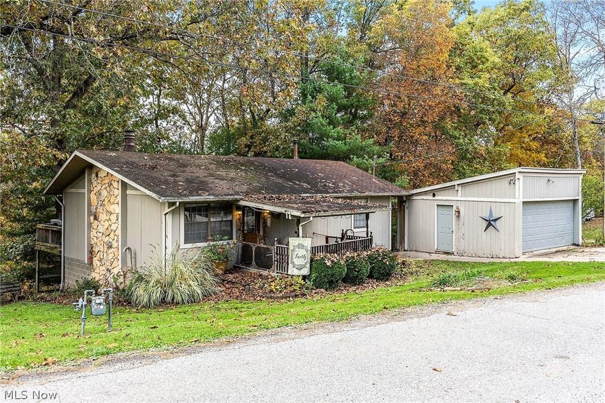 Nestled in the trees, & located in the Warren School district, sits this quaint cabin-like home, ready for new owners.  With 3 bedrooms, 2 full bathrooms, an open concept first floor, & a full finished walk-out basement, this home is roomier than it appears from the road. Outdoor features include: covered front porch, open back deck off of the kitchen, covered back deck, additional covered lower deck, fire pit area, additional parking pad, and an oversized one-car detached garage. Situated on a 1-acre wooded lot, on a dead-end street, there is peace & quiet to enjoy here both inside & outside.
