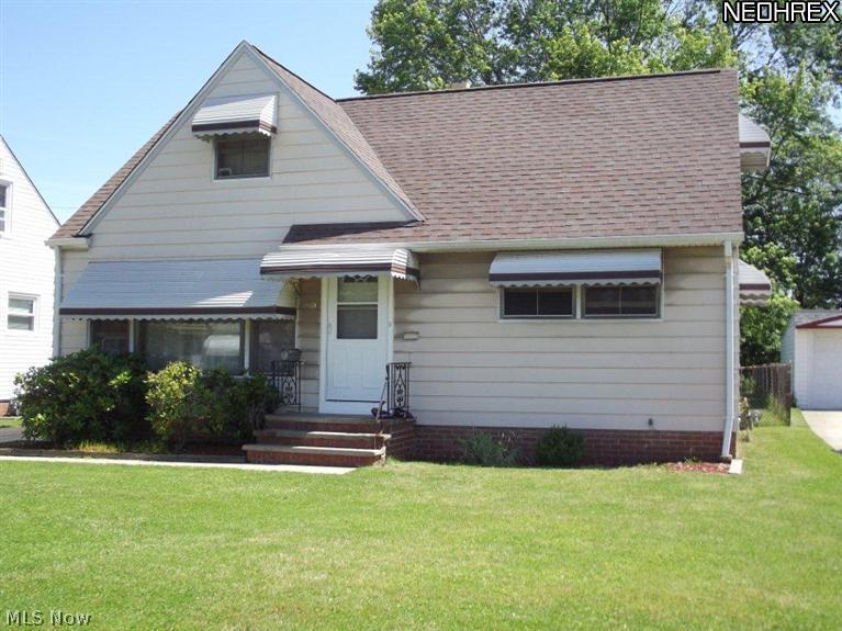 Bungalow with nice size living room and eat in Kitchen. Two bedrooms and a full bath on the main level. Third Bedroom up. Full Basement with glass block windows and one car detached garage. Nice yard. Some of the updates include Roof '08, Electrical updated '08, Furnace and HW Tank '05.