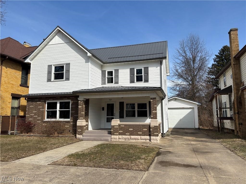 Well maintained, 3 bedroom home. Brick fireplace in the living room. Updated oak kitchen includes range and refrigerator. Main floor laundry shared with full bath. New thermo vinyl windows throughout. 16 X 24 & 36 X 26 detached garage providing space for 4 cars. Convenient Dover location, close to Dover High School and library.