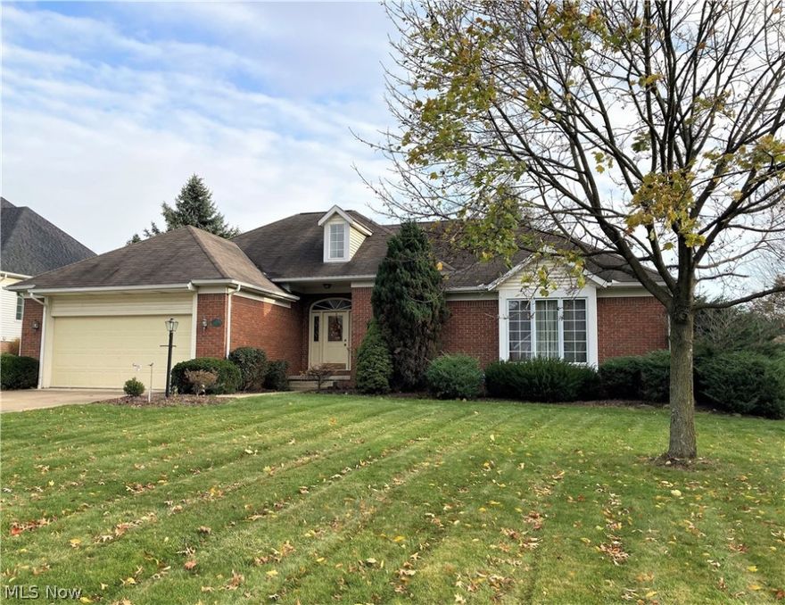 You will love the open feel of this ranch home the minute you walk into the foyer and look into the spacious Great Room!  The Great Room has  crown molding, and two separate access doors to the deck, with the focal point of this room being the attractive gas fireplace.  Pillars separate the living space from the dining area while leaving a nice openness that is perfect for entertaining.  The all season sunroom is a comfortable place to enjoy natural lighting, an electric fireplace, and additional access to the deck.  The master bedroom has a nice sized master bath with separate tub and shower and a walk in closet.  The second bedroom is also spacious.  The third bedroom is currently being used as an office with french doors leading into it.  This home has a lot to offer the new owner and is just waiting for you to put your personal touches on it!