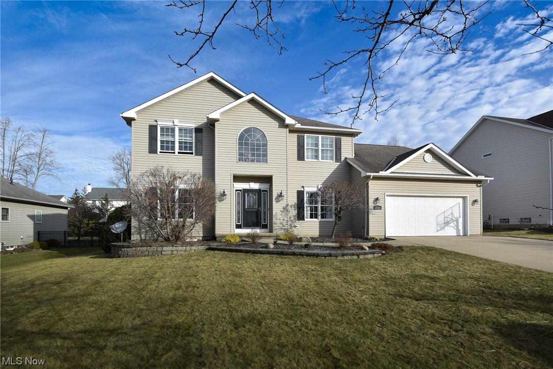 Quality abounds as you enter this spacious 4 bedroom colonial located on a quiet cul-de-sac street in
Strongsville’s Pine Lakes Village community . As you step into this center hall colonial the stunning
stone flooring leads you to a large dining room and living room, which is currently used as a 2 nd home
office. Continuing on, the beautiful floor leads you to an entertainer’s paradise. The kitchen boasts
custom maple cabinets, granite countertops and a stainless-steel hood and newer appliances. The
adjacent family room has been updated with premium high pressure laminate flooring, hardwood
moldings, and a stacked stone fireplace completes the space. Also offered on the first floor is an office
with coffered ceiling, built-in cabinets, and bookshelves. The second floor is highlighted by a generous
owners suite that features a private bath which includes a tiled walk-in shower, large soaking tub, dual
closets, and a gorgeous contemporary vanity with double sinks. Three additional bedrooms and a full
bath complete the second floor. Watch a movie in the lower-level theatre room and invite your friends!
The room includes an optional large format projection screen, has an elevated second row of seating
and is sound insulated. Off the media room is ample seating in the large rec room, a newer half bath,
and storage space. Outside you will find a fenced yard featuring a large stamped concrete patio with
fire pit and mature landscaping. In 2021 a new 15 x 30 above ground heated pool and decking was
added. You’ll find plenty of storage space in the shed with electrical power. Conveniently located to
shopping, Metroparks, airport and freeway access. This one-owner home is a must see.