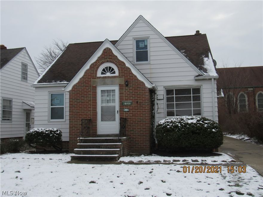 Welcome home to this well loved 3 bedroom Cape Cod in the heart of Euclid! Home offers 2 bedrooms down and Master bedroom up with a small bonus room and half bathroom. Hard wood floors, open kitchen, partially finished basement, and all Range, Washer, Dryer included! 1 car detached garage and partially fenced in yard and Central Air. Waiting for your personal touches! Near hospitals, parks, shopping and freeways! One year Home Warranty included!  Property will be POS compliance.