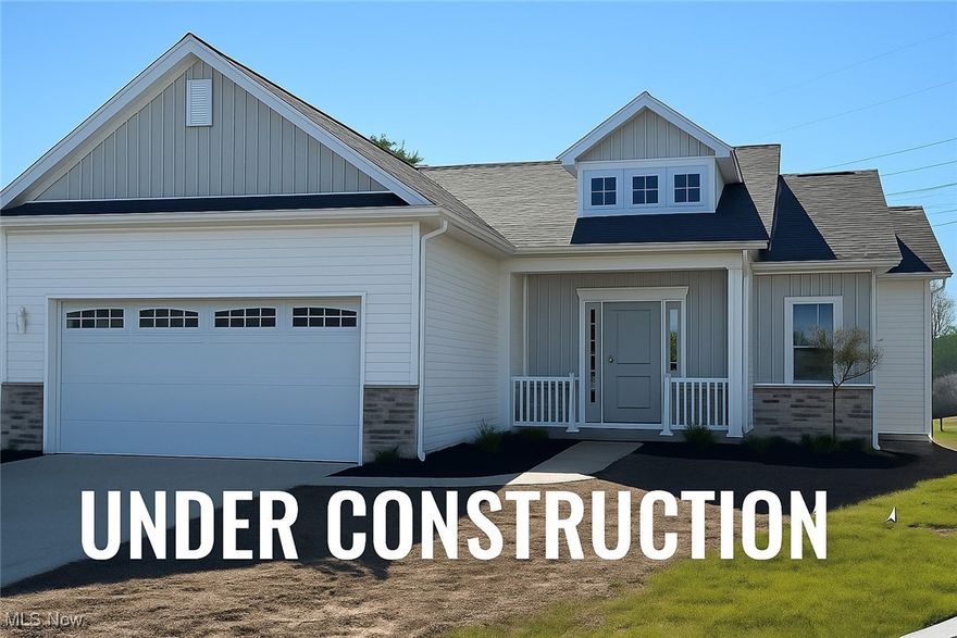 This 3 bedroom, 2 full bath BRAND NEW Ranch Cluster Home with Basement, can be YOURS by Thanksgiving! Kensington Homes Inc. was Recently named "Best Cluster Home Community Development" at the 2024 HBA Cleveland Choice Awards, and has built another popular Brighton Ranch in Strongsville, at The Reserves at Pine Lakes Village, where lawn maintenance and snow removal is $145/month.  A covered front entry leads to a nice foyer with beautiful wainscoting with night lights throughout the main hallways! 10' ceilings in the kitchen, great room and dinette, and 9' in the rest of the home. The Great room features a custom gas direct vent fireplace and is open to kitchen and dinette areas.  Luxury Vinyl flooring is upgraded in every room except carpeted bedrooms.
Kitchen has extra height white shaker cabinets with soft close hinges on doors and drawers. Quartz tops in kitchen and both bathrooms, GE Energy Star appliances including stove, under-cabinet microwave and dishwasher. LVP flooring in kitchen, dinette, hallway, pantry, foyer, laundry and main bath.  Owners suite has tray ceiling, huge walk-in closet while Owners bath features a 5' shower with corner seat, LVT flooring, the sylish black fixture faucets, door knobs, shower doors, etc. The gorgeous open stairway to basement shows a finish landing/small room, with double doors that lead to an unfinished basement which is plumbed for a third bath. Basement has 9' ceilings!  Entry off the garage showcased a finished bench/cubby area that our clients love!  Included in price is a fully landscaped lot after the driveway and front walk are poured.  "The Reserve" is the Cluster Home section of Pine Lakes.  Homeowners enjoy all of the amenities of Pine Lakes club house, walking trail, tennis courts, etc. for $225/year.