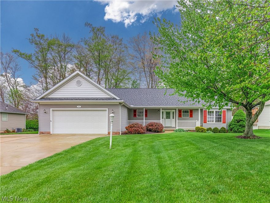 Welcome to Mount Vernon Estates in Norton, Ohio! This charming ranch-style home is situated on just under a third of an acre and offers a perfect blend of comfort and functionality. The well-maintained residence features 3 bedrooms and 2 full bathrooms across 1,593 square feet of above-grade living space, along with an additional 1,000 square feet of finished space in the basement. Step inside to find hardwood floors throughout the main living areas, leading into a spacious Great Room highlighted by high cathedral ceilings, tons of natural light, and anchored by a beautiful fireplace. Just off the Great Room, you’ll find the eat-in kitchen equipped with stainless steel appliances, which opens to a spacious dining area featuring a breakfast bar and a sliding glass door that provides access to the private, fully fenced-in backyard, complete with a patio and a fully functional storage shed. The spacious primary suite, privately located just off the great room, also features high cathedral ceilings and an en-suite bath complete with dual vanities, a soaking tub, and a stand-in shower. Two generously sized bedrooms located on the opposite side of the home, a shared full bath, and a main-level laundry room with access to the two-car garage complete the main level. In the basement, you’ll find a large recreation room spanning the lower level, featuring an entertainment area, along with a designated storage room and utility room. Updates include: Furnace and A/C (2021) and HWT (2018). Located near convenient highway access, restaurants and shopping. Don’t miss your chance to own this beautiful home and property in the Mount Vernon Estates neighborhood in beautiful Norton, OH!