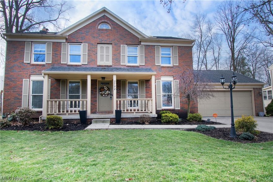 This Colonial home is tucked away in a beautiful North Canton neighborhood. This 2-story home offers over 2700 sq. ft. of bright, airy, and spacious living space with many upgrades. An inviting foyer leads to a dining room (right) with wainscoting, a modern color palette, a chandelier, and an office (left). The office has a wall of built-in storage and large windows. The kitchen offers an oversized island with granite countertops, modern lights, stainless steel appliances, and a tile backsplash. The open-concept kitchen leads to the great room. The great room features a wood-burning fireplace with a mantel and a walkout to the deck great for entertaining friends and family. Half bath, and a laundry room with storage complete the first floor. 4 large bedrooms and two full baths, including the master suite, are on the upper level. The master suite offers a walk-in closet, an abundance of natural light, and a private master bath with a double vanity, a soaking tub, and a walk-in shower. T