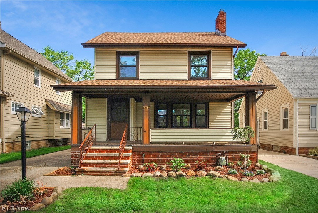 Stunning, totally updated colonial with front porch!!! Prime location in the heart of West Park! Minutes to Fairview hospital!! Spectacular, totally remodeled kitchen - newer custom cabinets, fixtures, granite counter tops, tile back splash, stainless appliances, ceramic tile floor. Totally remodeled bathrooms, newer cabinets, granite counter tops, custom tile shower, fixtures floors. Newer roof, furnace, central air, hot water tank , freshly painted throughout your light fixtures, updated the lateral panel, newer vinyl windows, beautiful living room with fireplace, wood floors, formal dining room with wood floors, crown molding, 2nd floor 3 bedrooms full bath, 3rd floor large bedrooms and closet. Basement full bath. 2 car garage. A true must see, do not miss on this fine home! Near all conveniences. Call for a private tour!!!!