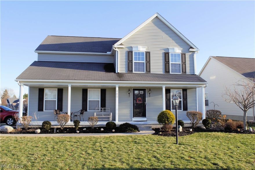 Spacious and Stunning Colonial with front porch! Huge kitchen with island and breakfast bar that opens to the morning room. Large family room with fireplace, additional living room or den,1/2 bath and 1st floor laundry finish the first floor. All four bedrooms on the second floor offer large closets. Also features a full bath and large linen closets. The Master Suite is large and spacious. Large and beautiful deck located off the back of the home. Community offers a huge green space adjacent to the house as well as a private park & walking path! Schedule a showing TODAY because this home won't last!