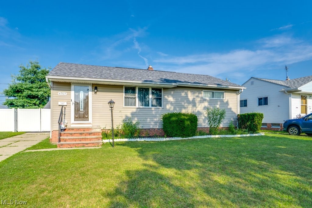 Welcome home to this well-maintained 3-bedroom, 2-bath ranch in the heart of Brooklyn, Ohio—located right across the street from Brooklyn High School! This charming property offers one-floor living with a spacious and functional layout. The bright eat-in kitchen features stainless steel appliances and flows into a cozy dining area through a stylish arched entryway. Outside, enjoy added peace of mind with a fully fenced yard and gated entry—perfect for pets, kids, or privacy. A detached 2-car garage provides ample storage and convenience. Situated on a quiet street yet close to parks, shopping, and highway access, this home delivers both comfort and convenience. Don’t miss your chance to make it yours!