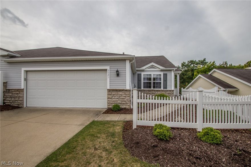 Peachtree Place ranch style cluster home built 2003. Extra wide doorways. Spacious living room with vaulted ceiling, Freshly painted neutral decor and double sided gas fireplace.New Carpet throughout. Kitchen with raised countertop, corner stainless sink and large pantry. Large dining area with sliders to private patio. Creating an open and airy feeling off the dinette is the bonus room. Master bedroom has neutral decor and private bath with step-in shower, double sinks and walk-in closet. Second bath has shower with linen closet. First Floor Laundry room has utility sink, equipped with washer and dryer. Walk Out Basement offers plenty of additional storage and finishing potential. Complex has pool and community center.
