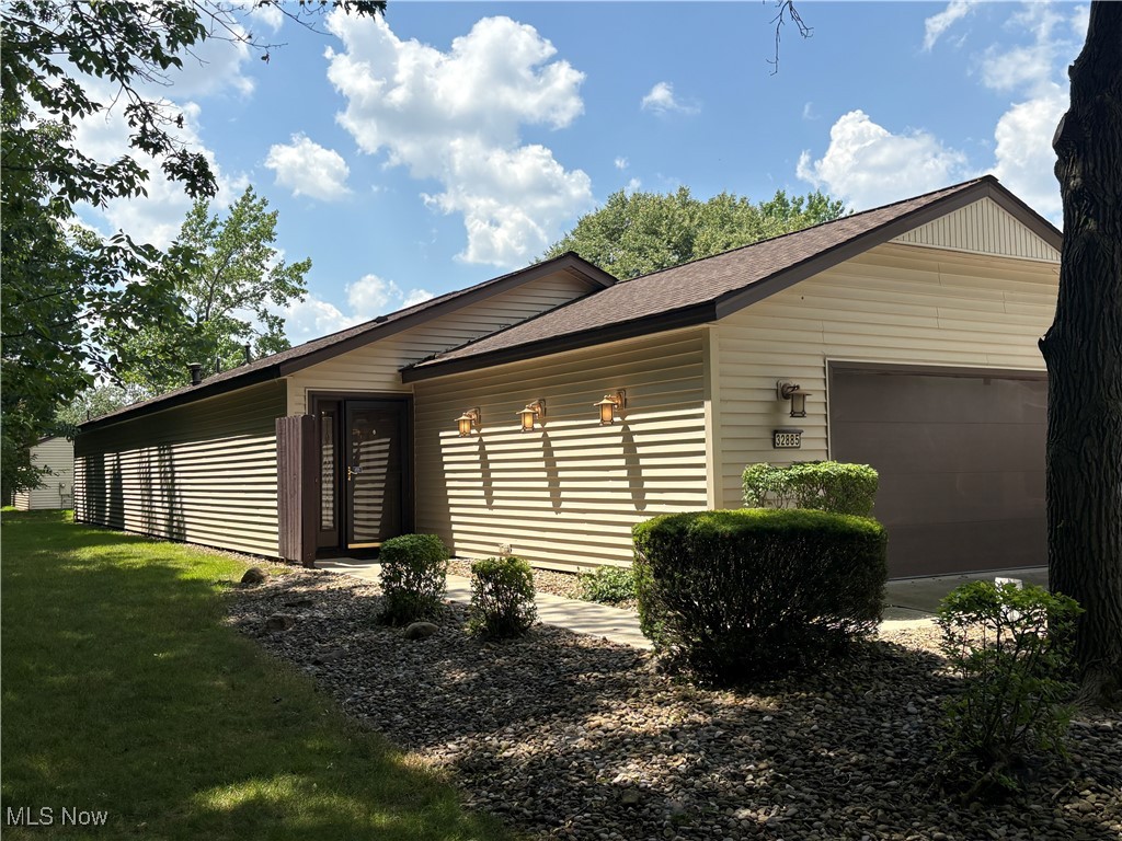 Don't miss out on this Ranch style Condominium in Mills Creek. This home combines comfort and style with one floor living - No steps. This freestanding end unit sits next to green space and woods with a dense treelined landscape. It is move-in ready while you plan your updates to customize to your liking. Every room has been freshly painted. The eat-in kitchen comes equipped with all the appliances, plenty of cabinets with undercounter lighting illuminating the counterspace. Sliding glass door leads to the private courtyard/patio. The combination living room - dining room offers views of the private courtyard/patio. 2 bedrooms, the master with crown molding, walk-in closet and full bath. Bedroom #2 / den has a brick feature wall, great closet space and an area for a gas stove/fireplace. The laundry room comes equipped w/ the washer and dryer and storage cabinets and access to the oversized two car garage. There is storage/attic space in the garage with pull-down stairs for easy access. Relax and entertain on your private courtyard/patio. The updates include flooring, lighting, new windows, front door, dishwasher and disposal. Pets welcome!! Take full advantage of Mills Creek community amenities, Tennis courts, 2 swimming pools, clubhouse and playground. Conveniently located near I-480, shopping and dining.